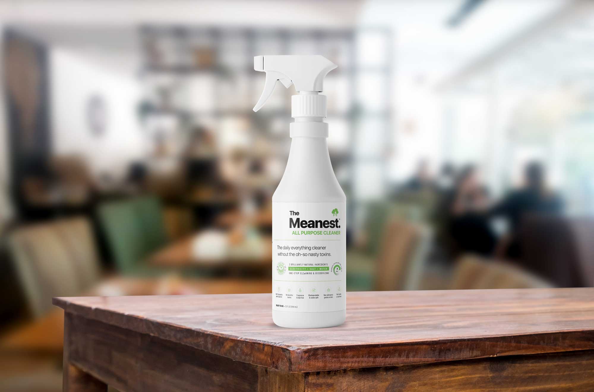 The Meanest APC bottle on a table